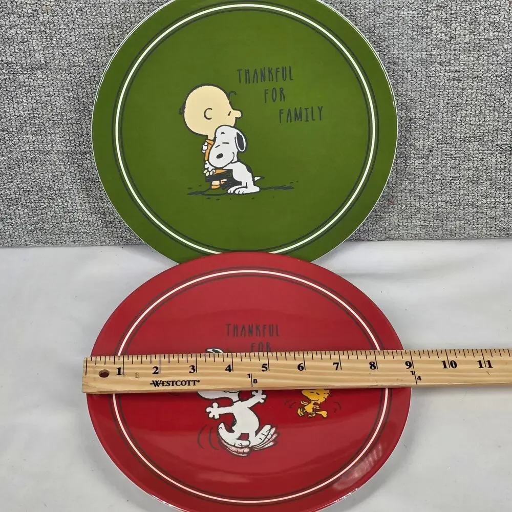 POTTERY BARN KIDS PEANUTS MELAMINE PLATES – SNOOPY & CHARLIE BROWN – SET OF 2